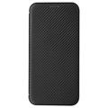 iPhone 15 Pro Max Flip Cover - Karbonfiber - Sort