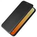 iPhone 15 Pro Max Flip Cover - Karbonfiber - Sort