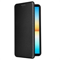 Sony Xperia 10 IV Flip Cover med Kortholder - Karbonfiber - Sort
