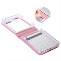 Samsung Galaxy Z Flip5 Floral Print Cover med Rem - Pink