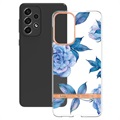 Flower Series Samsung Galaxy A33 5G TPU Cover - Blå Pæon