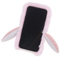 Fluffy Plush iPhone 13 Pro Hybrid Cover - Pink Pingvin
