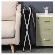 Foldbar Vasketøjskurv med 3 rum - 38x66x58cm - Sort/hvid/grå