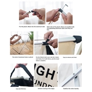 Foldbar Vasketøjskurv med 3 rum - 38x66x58cm - Sort/hvid/grå