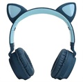 Foldbare Bluetooth Katteøre-Hovedtelefoner til Børn - Grøn
