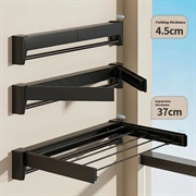 Sammenklappeligt vægophængt tørrestativ til tøj - sort