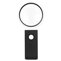 Sammenfoldeligt Forstørrelsesglas med UV & LED-Lys 7018A - Sort / Hvid
