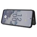 Nokia X30 Flip Cover med Kortholder - Karbonfiber