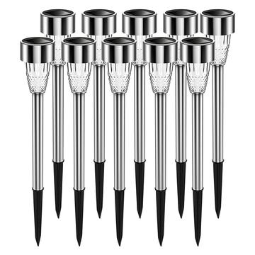 Udendørs, dekorative, vandtætte, anti-deformerende solcellelys i rustfrit stål - 10 stk.