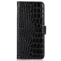 Crocodile Series Samsung Galaxy S23 5G Læderpung med RFID - Sort
