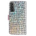 Croco Bling Series Samsung Galaxy S23 5G Coverpung - Rødguld