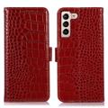 Crocodile Series Samsung Galaxy S23+ 5G Læderpung med RFID - Rød