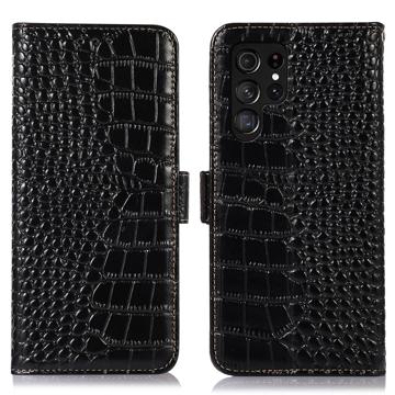 Crocodile Series Samsung Galaxy S23 Ultra 5G Læderpung med RFID