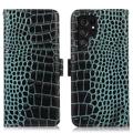 Crocodile Series Samsung Galaxy S23 Ultra 5G Læderpung med RFID - Grøn