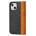 Elegance Series iPhone 14 Etui med Pung - Sort / Lysebrun
