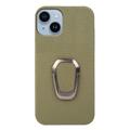iPhone 14 Læder Belagt Cover med Ring Holder