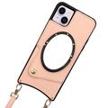 Fish Tail iPhone 14 Dækket Cover med Spejl - Pink