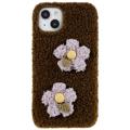 Fluffy Flower Serie iPhone 14 TPU Cover - Brun