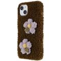Fluffy Flower Serie iPhone 14 TPU Cover - Brun