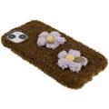 Fluffy Flower Serie iPhone 14 TPU Cover - Brun