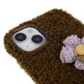 Fluffy Flower Serie iPhone 14 TPU Cover - Brun