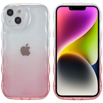 Wavy Edge Gradient iPhone 14 TPU Cover - Pink
