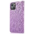 Flowers iPhone 14 Pung Taske - Lilla