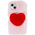Plush Heart iPhone 14 TPU Cover - Pink