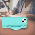 Candy Color iPhone 14 Plus TPU Cover med Håndrem - Babyblå