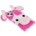 Fluffy Plush iPhone 14 Plus Hybrid Cover - Pink Ko