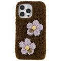 Fluffy Flower Serie iPhone 14 Pro Max TPU Cover - Brun