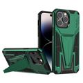 V-Formet Magnetisk iPhone 14 Pro Max Hybrid Cover - Grøn