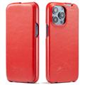 Fashion iPhone 14 Pro Max Vertikal Flip Taske - Rød