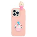 3D Cartoon iPhone 14 Pro TPU Cover - Flødeis