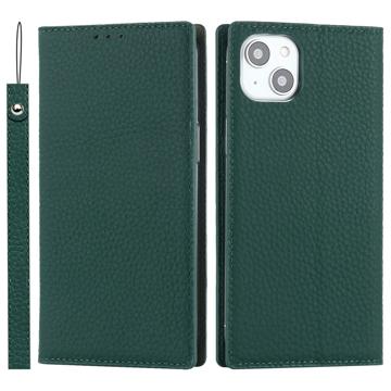 iPhone 14 Læderpung Cover med RFID - Mørkegrøn