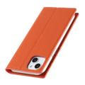 iPhone 14 Læderpung Cover med RFID - Orange