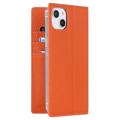iPhone 14 Læderpung Cover med RFID - Orange