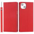 iPhone 14 Læderpung Cover med RFID - Rød