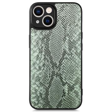 Snake Series iPhone 14 Coated Cover - Grøn