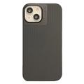 iPhone 15 Case Stripes Design Flydende Silikone Cover med Aluminium Alloy Lens Protector- MagSafe Kompatibel - Sort