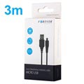 Forever Charge & Sync MicroUSB Kabel - 3m - Sort