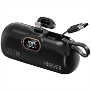 Forever MTB-100 Lightning Mini Power Bank 5000mAh - 22.5W - Sort