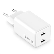 Forever TC-08-45CC 45W GaN USB-C-vægoplader - hvid