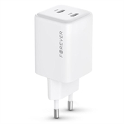 Forever TC-08-45CC 45W GaN USB-C-vægoplader - hvid