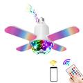Firebladet RGB-loftslampe med Bluetooth-højttaler og fjernbetjening - E27