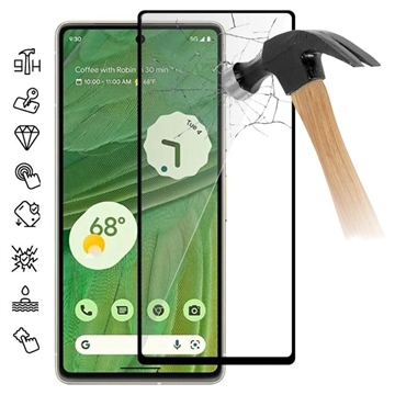 Google Pixel 7a Skærmbeskyttelse Hærdet Glas - 9H - Full Fit - Sort Kant