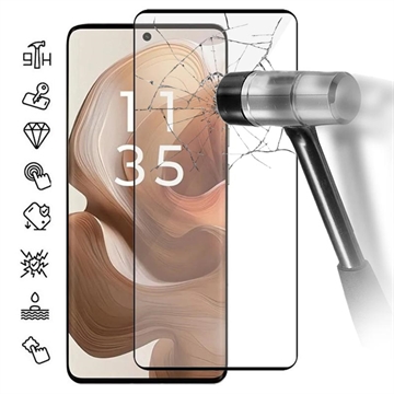 Motorola Edge 50 Skærmbeskyttelse Hærdet Glas - 9H - Full Fit - Sort Kant