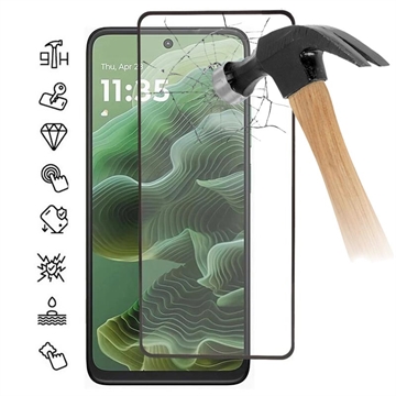 Motorola Moto G35 Skærmbeskyttelse Hærdet Glas - 9H - Full Fit - Sort Kant