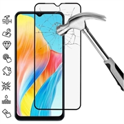 Oppo A18 Skærmbeskyttelse Hærdet Glas - 9H - Full Fit - Sort Kant