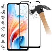 Oppo A59 Skærmbeskyttelse Hærdet Glas - Full Fit - Sort Kant